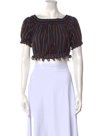 Apiece Apart Tops Silk Striped Crop Top US 4 | S