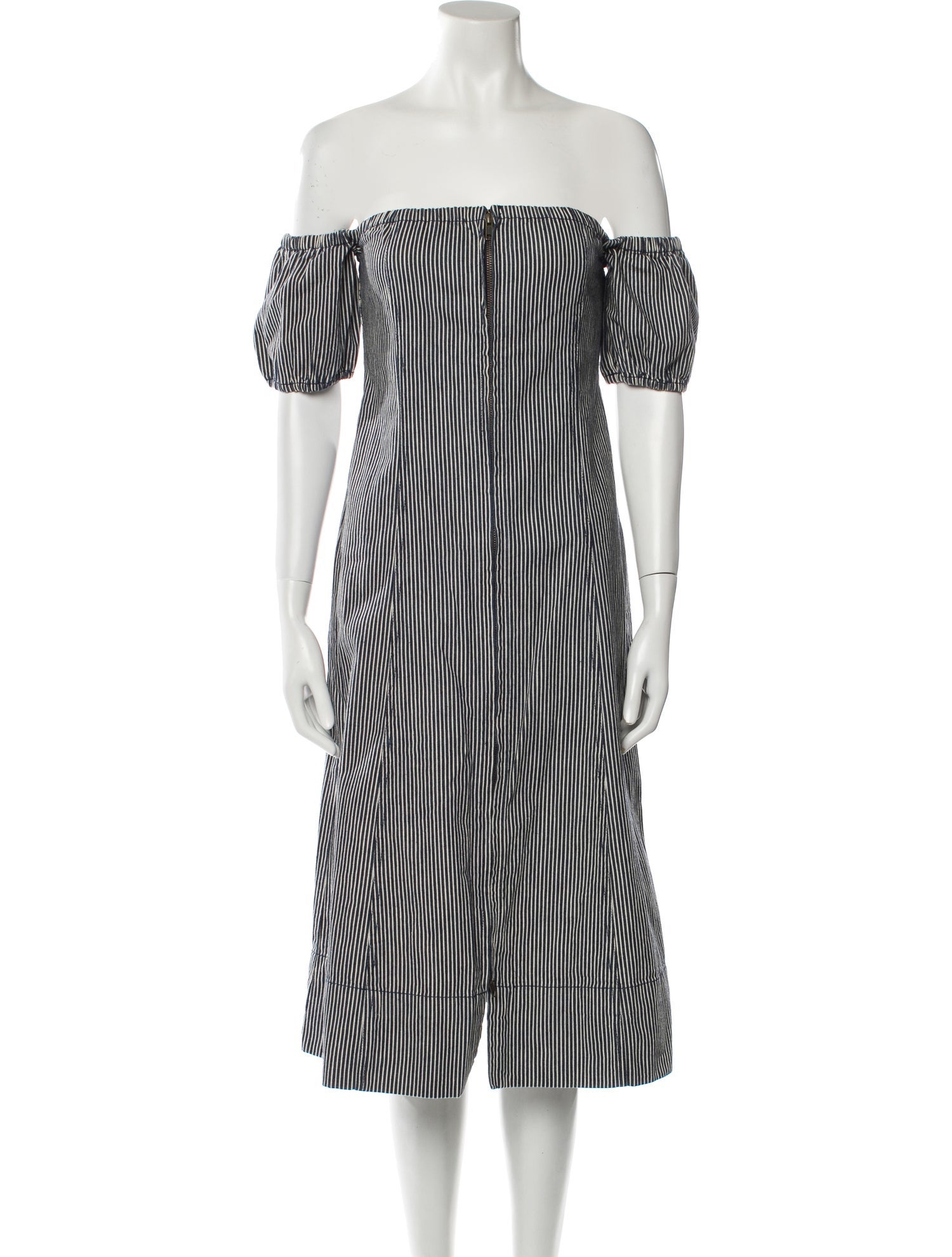 Apiece Apart Striped Midi Length Dress