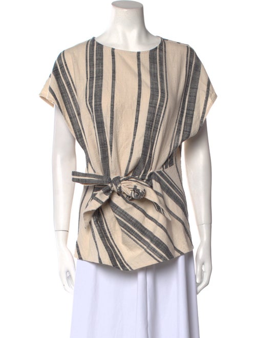 Apiece Apart Striped Bateau Neckline Blouse