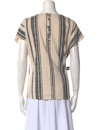 Apiece Apart Striped Bateau Neckline Blouse