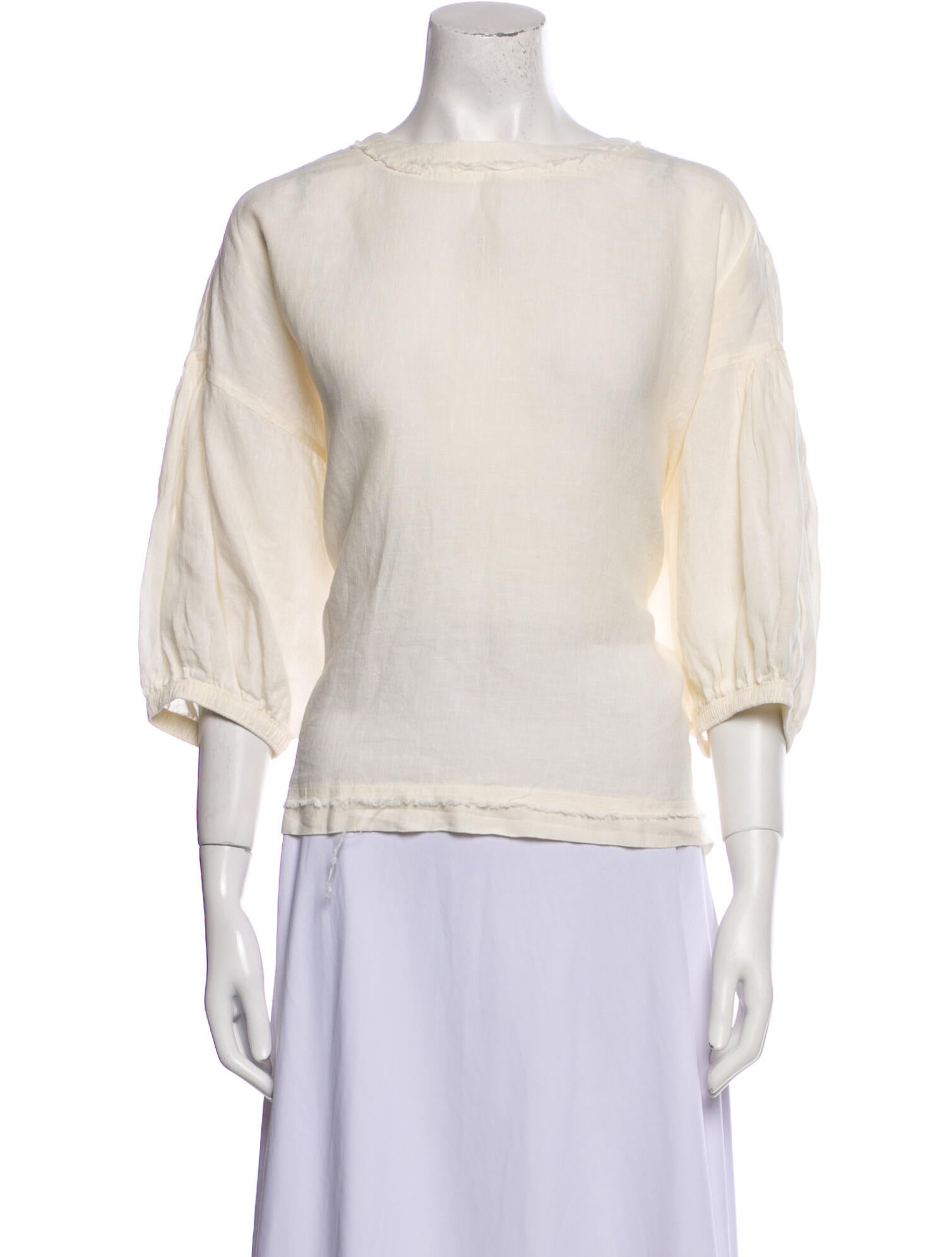 Apiece Apart Linen Bateau Neckline Sweatshirt