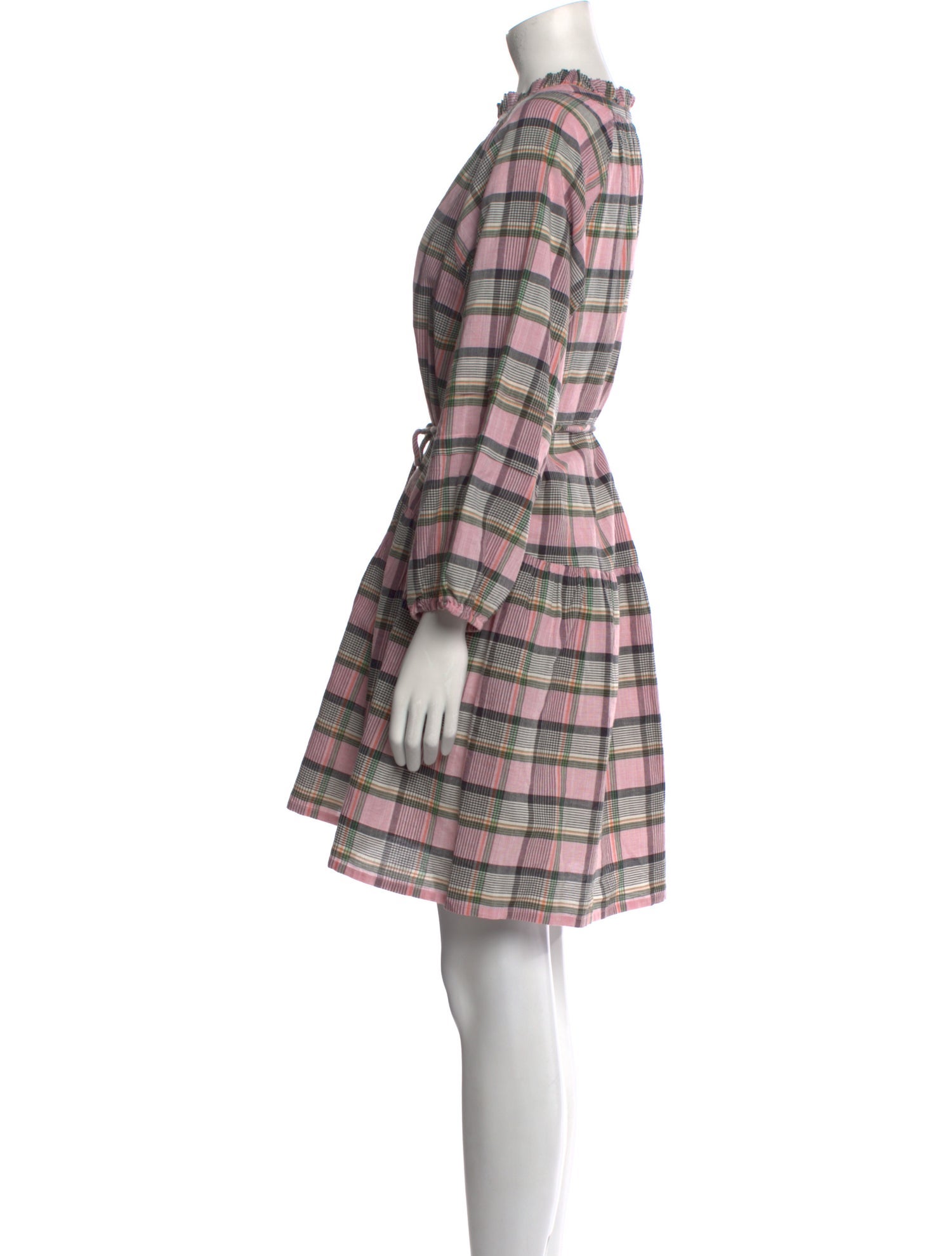 Apiece Apart Plaid Print Knee-Length Dress