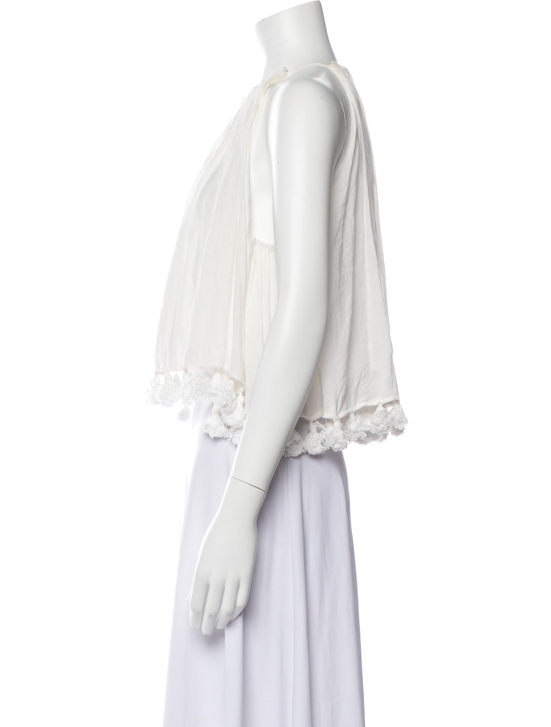 Apiece Apart Crew Neck Sleeveless Crop Top