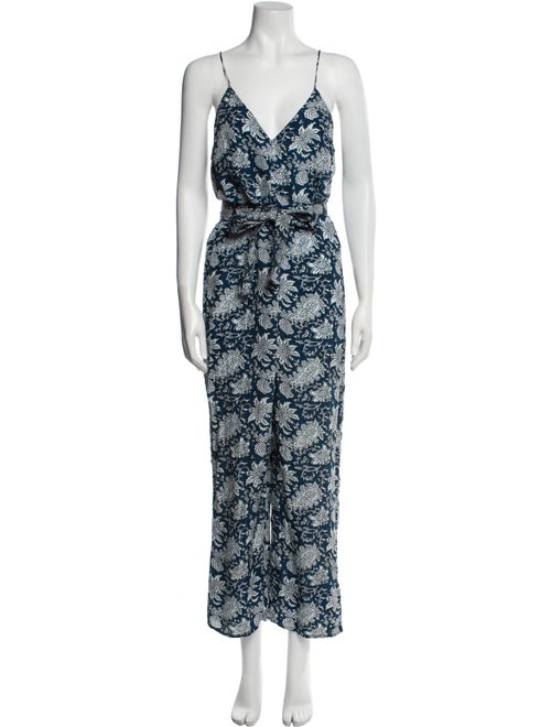 Apiece Apart Silk Floral Print Jumpsuit