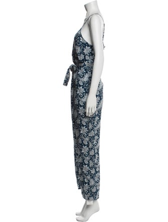 Apiece Apart Silk Floral Print Jumpsuit