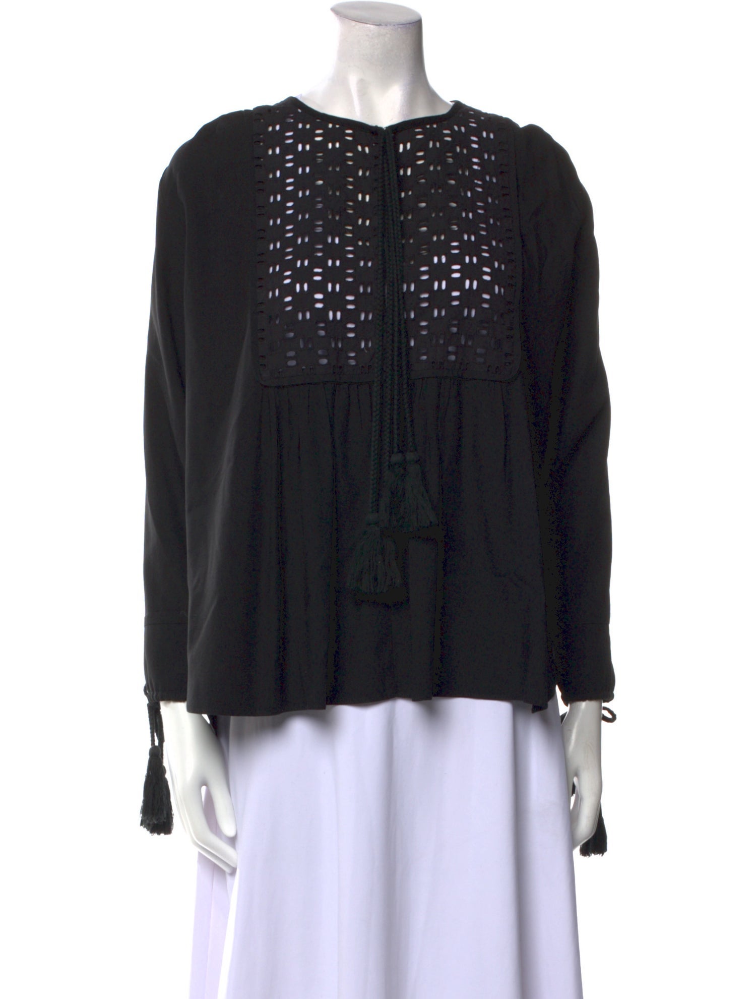 Apiece Apart Crew Neck Long Sleeve Blouse