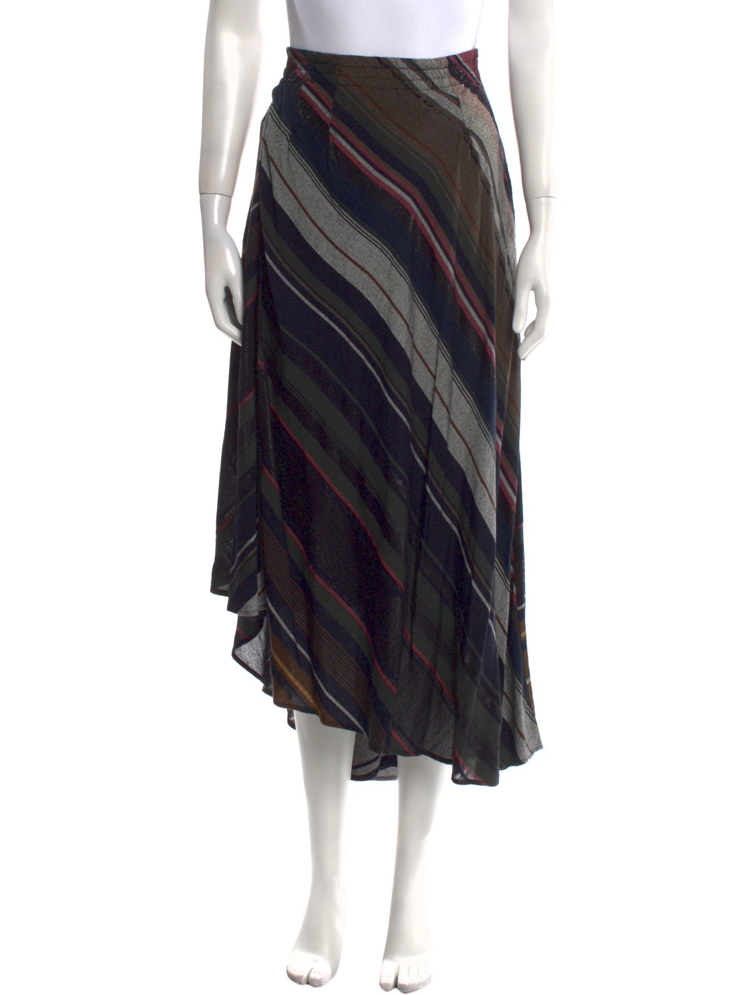 Apiece Apart Striped Midi Length Skirt