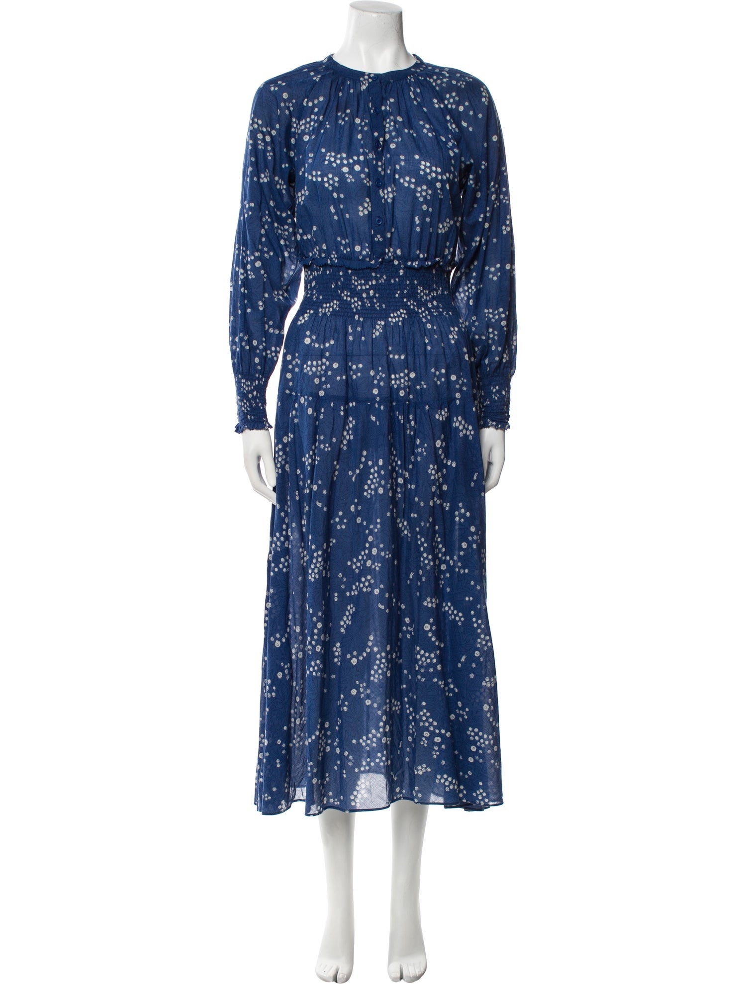 Apiece Apart Floral Print Midi Length Dress