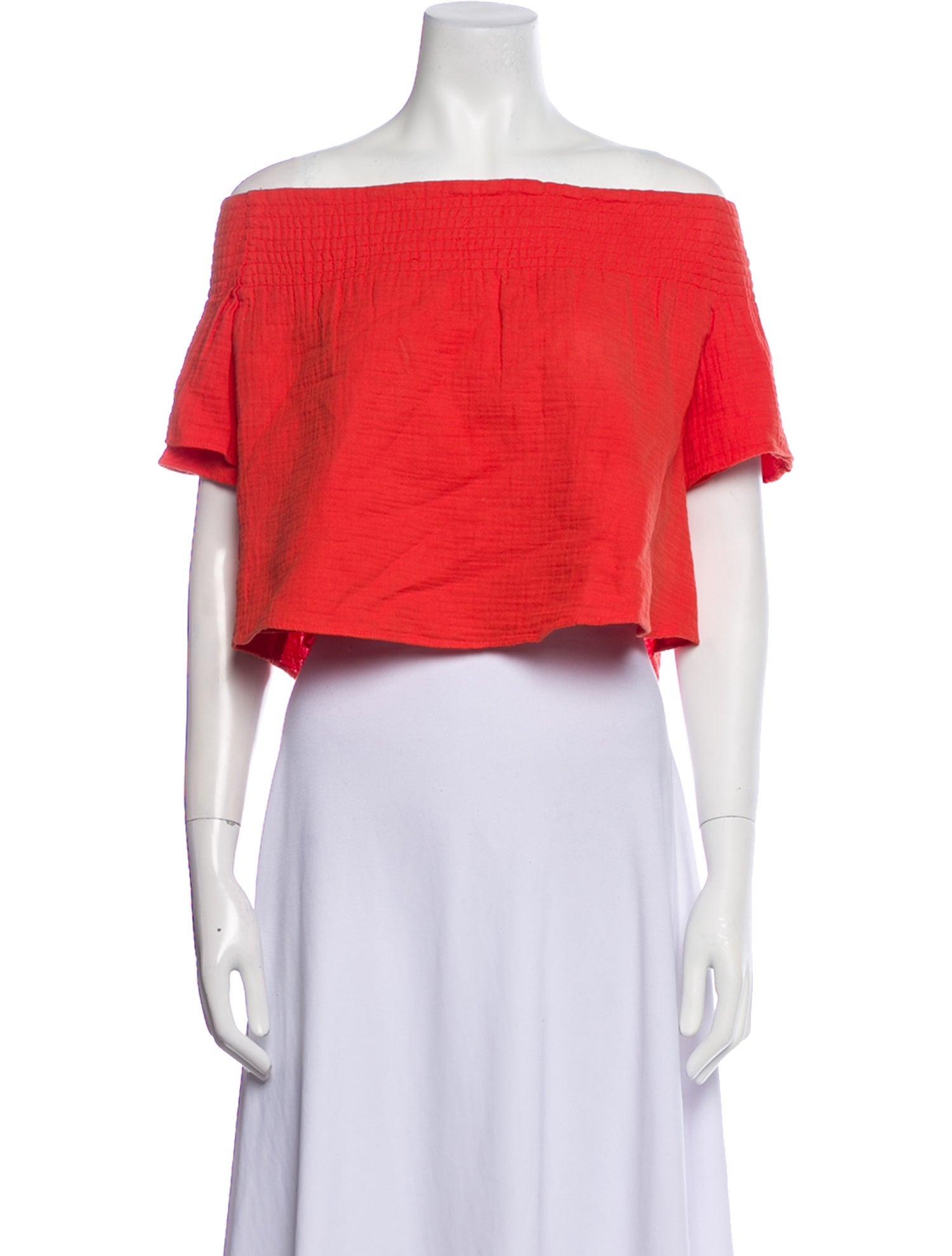 Apiece Apart Off-The-Shoulder Short Sleeve Crop Top