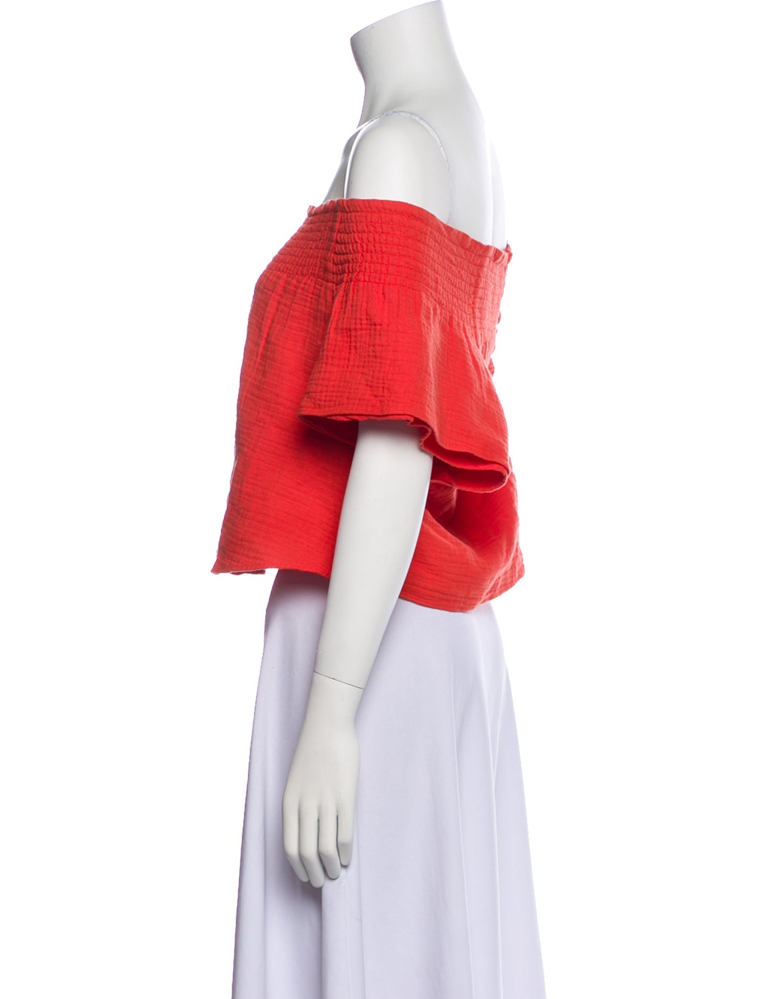 Apiece Apart Off-The-Shoulder Short Sleeve Crop Top