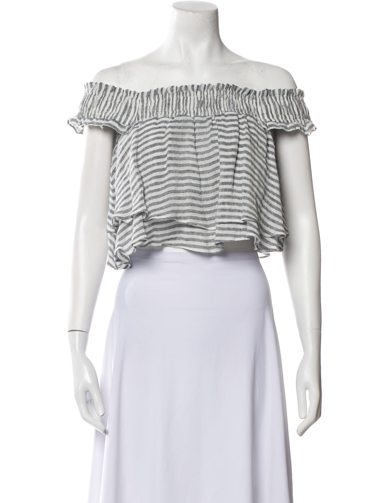Apiece Apart Linen Striped Crop Top
