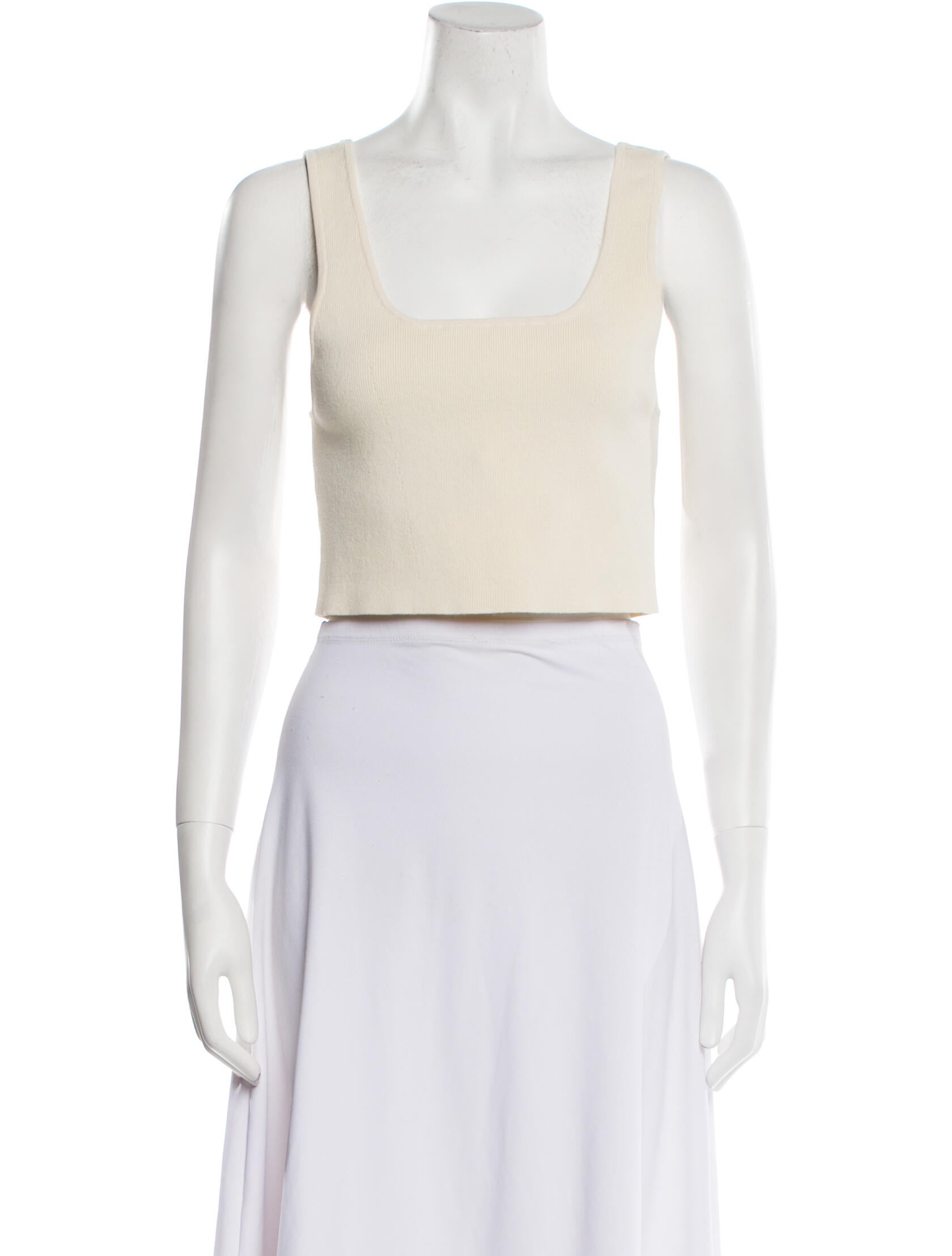 Apiece Apart Square Neckline Sleeveless Crop Top