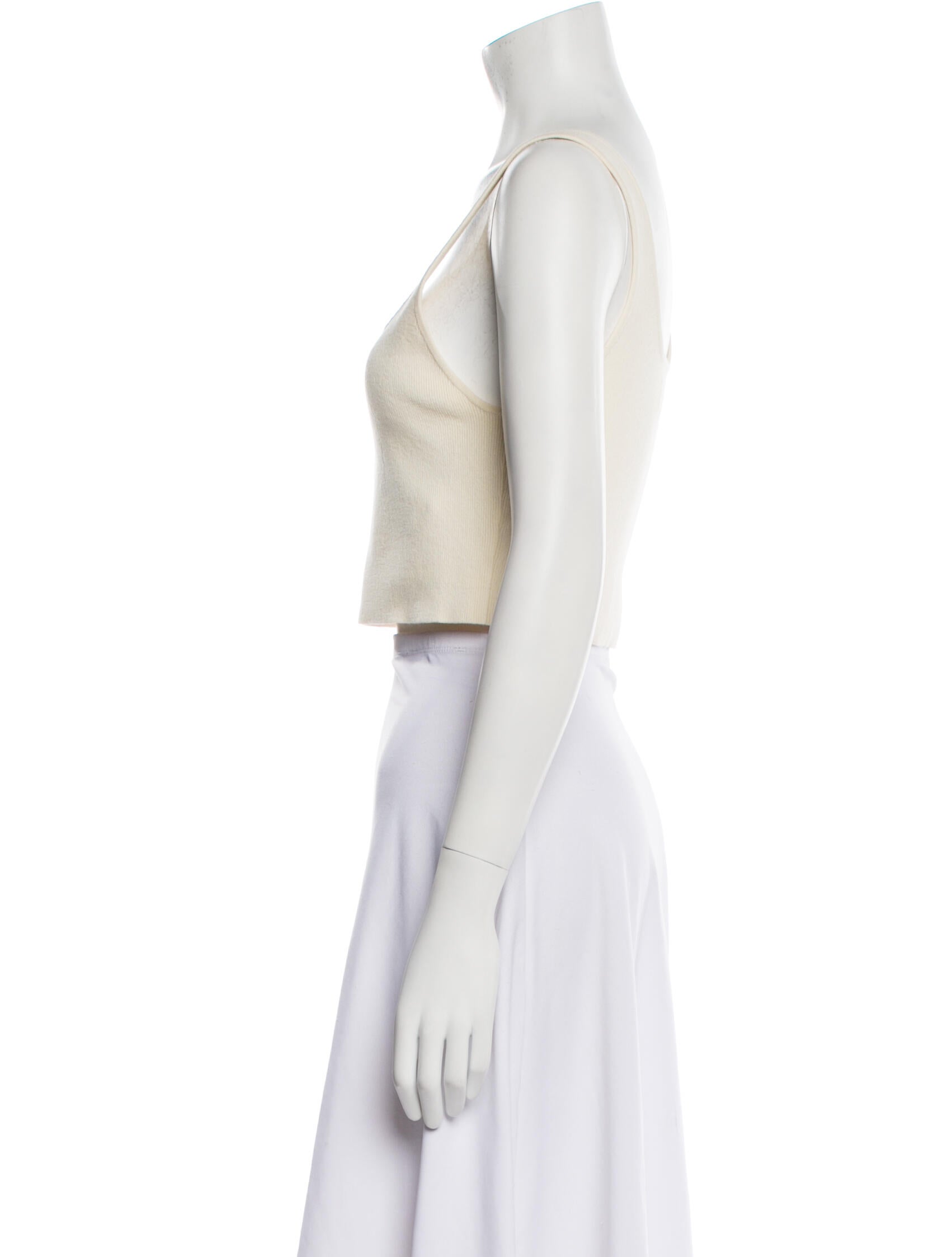 Apiece Apart Square Neckline Sleeveless Crop Top