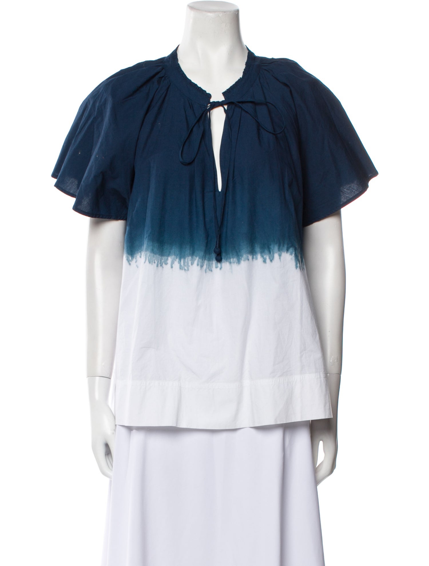 Apiece Apart V-Neck Short Sleeve Blouse