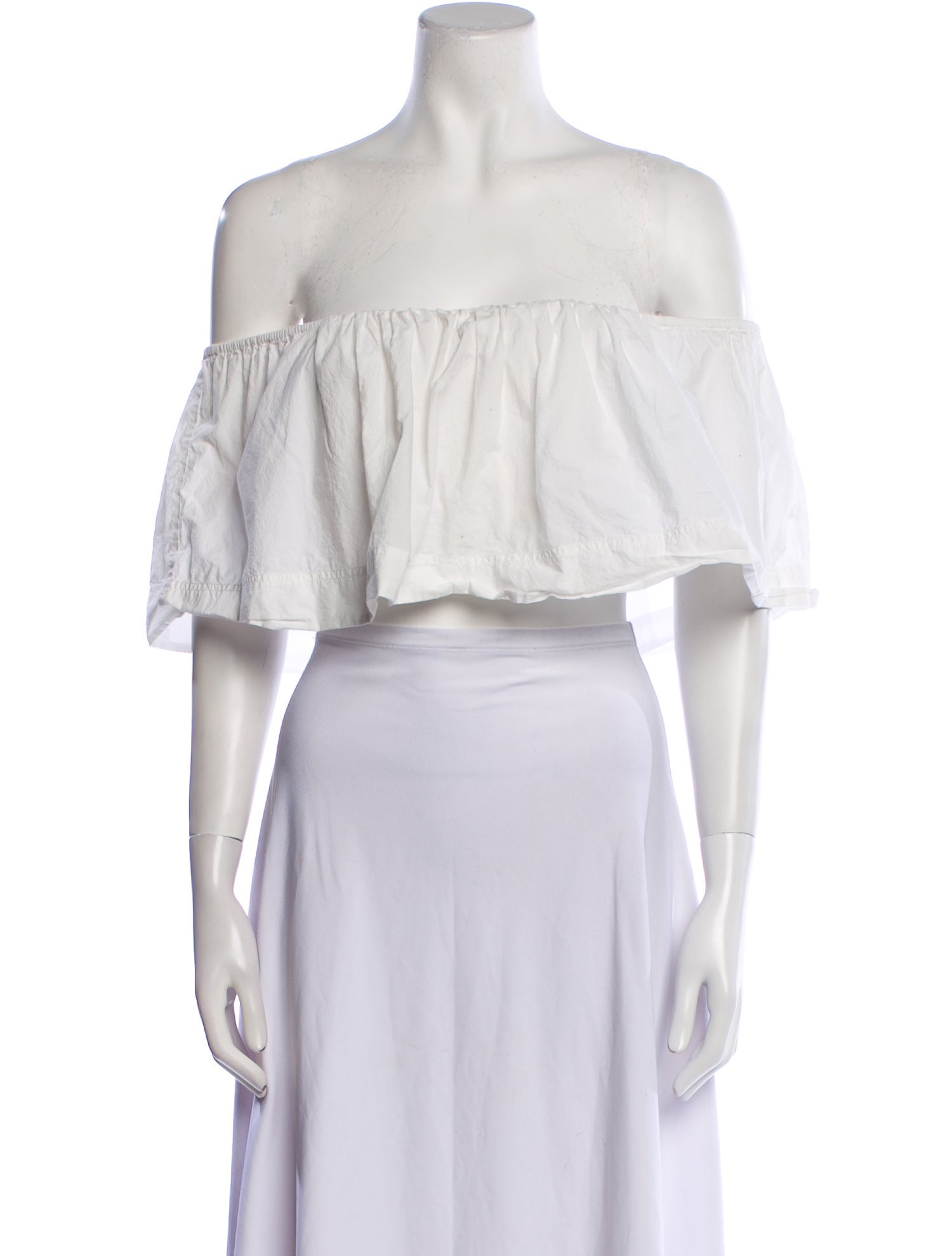 Apiece Apart Off-The-Shoulder Short Sleeve Crop Top