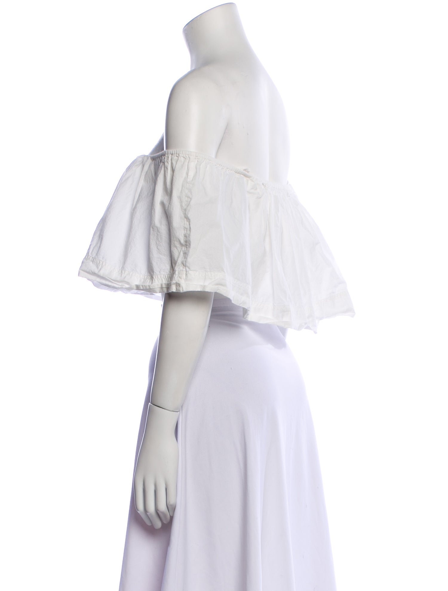 Apiece Apart Off-The-Shoulder Short Sleeve Crop Top