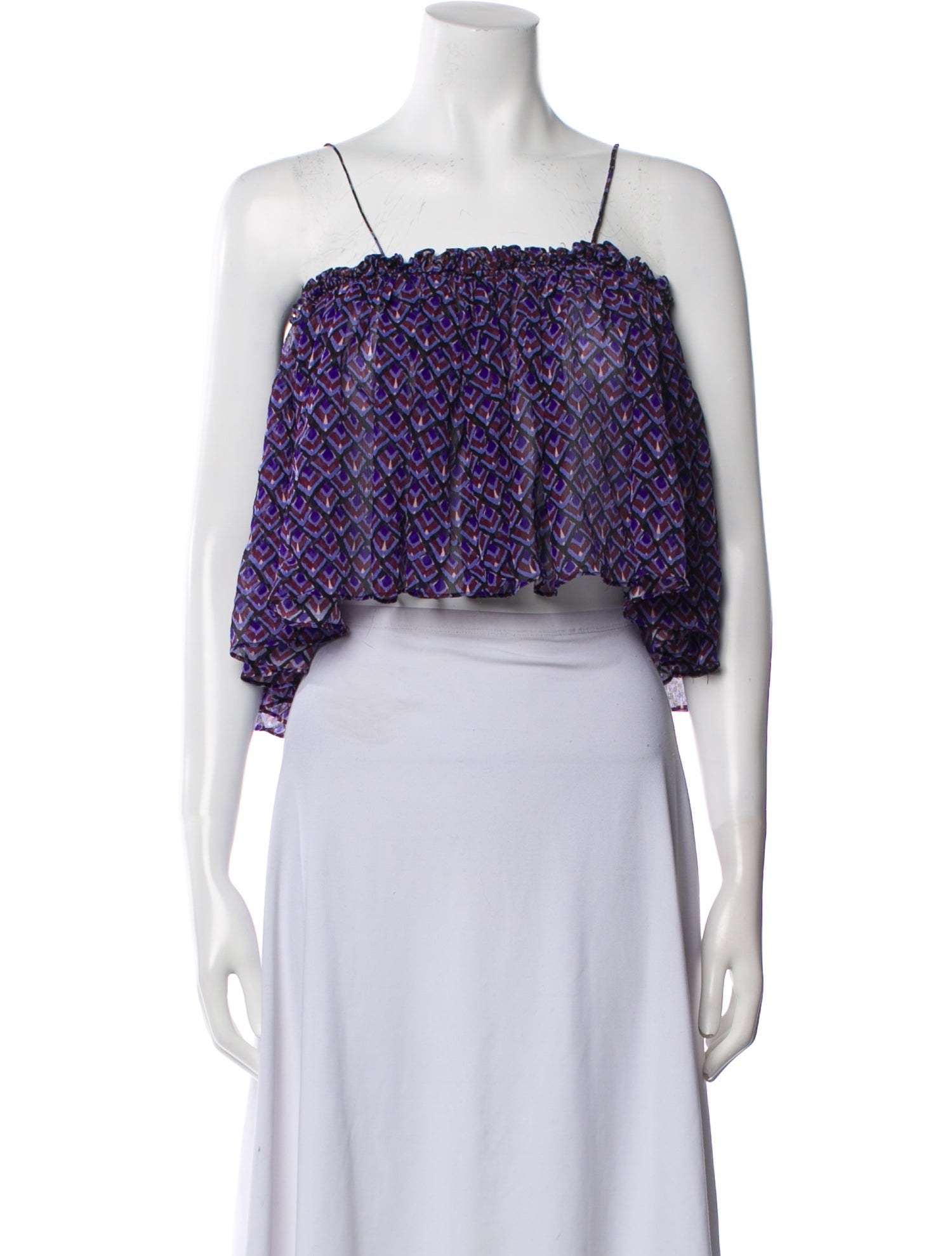 Apiece Apart Silk Printed Crop Top