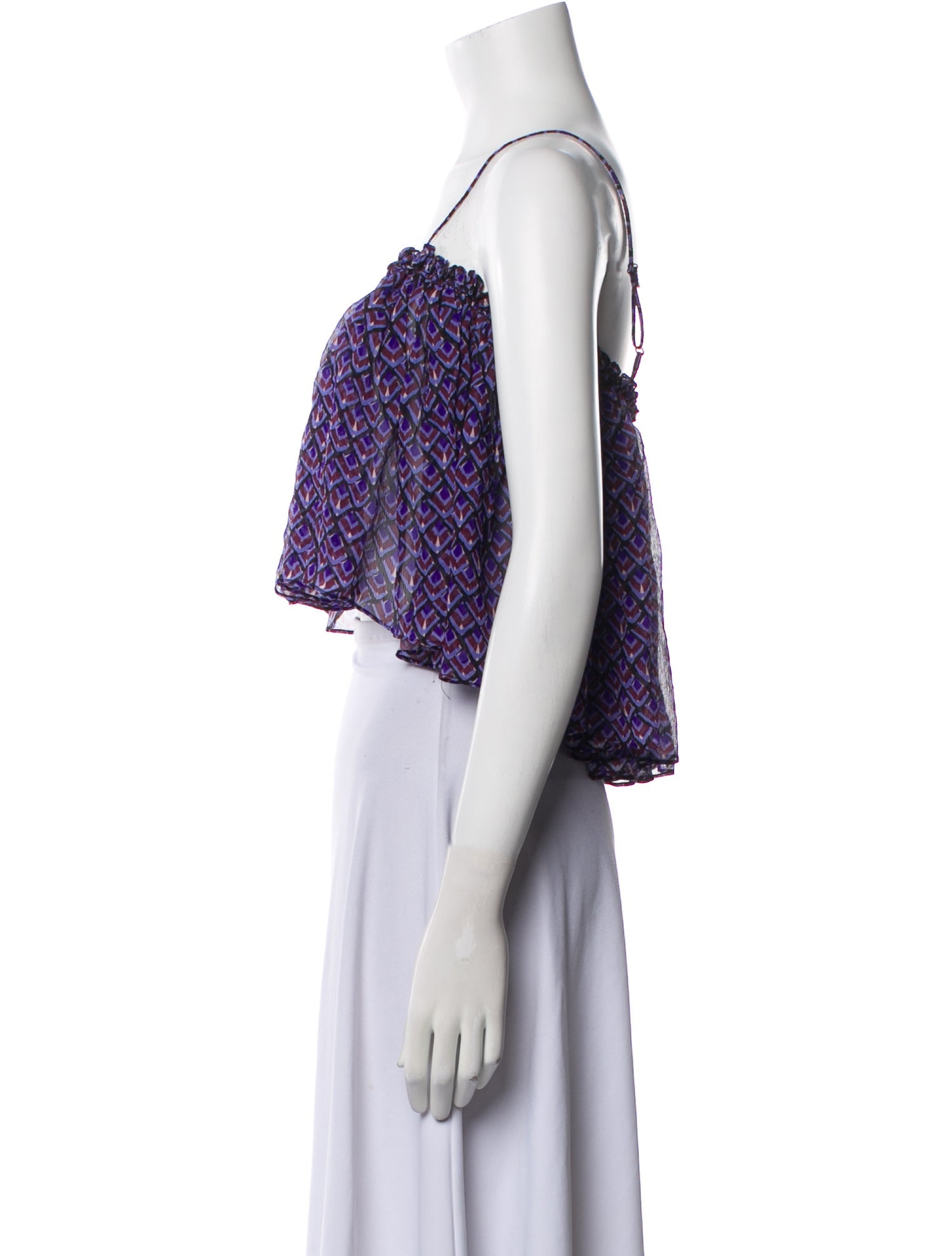 Apiece Apart Silk Printed Crop Top