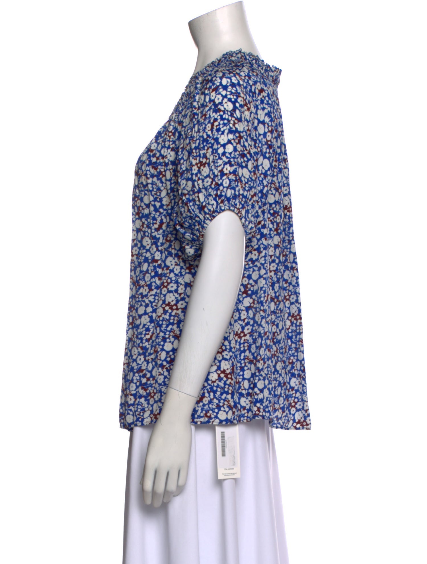 Apiece Apart Floral Print Crew Neck Blouse