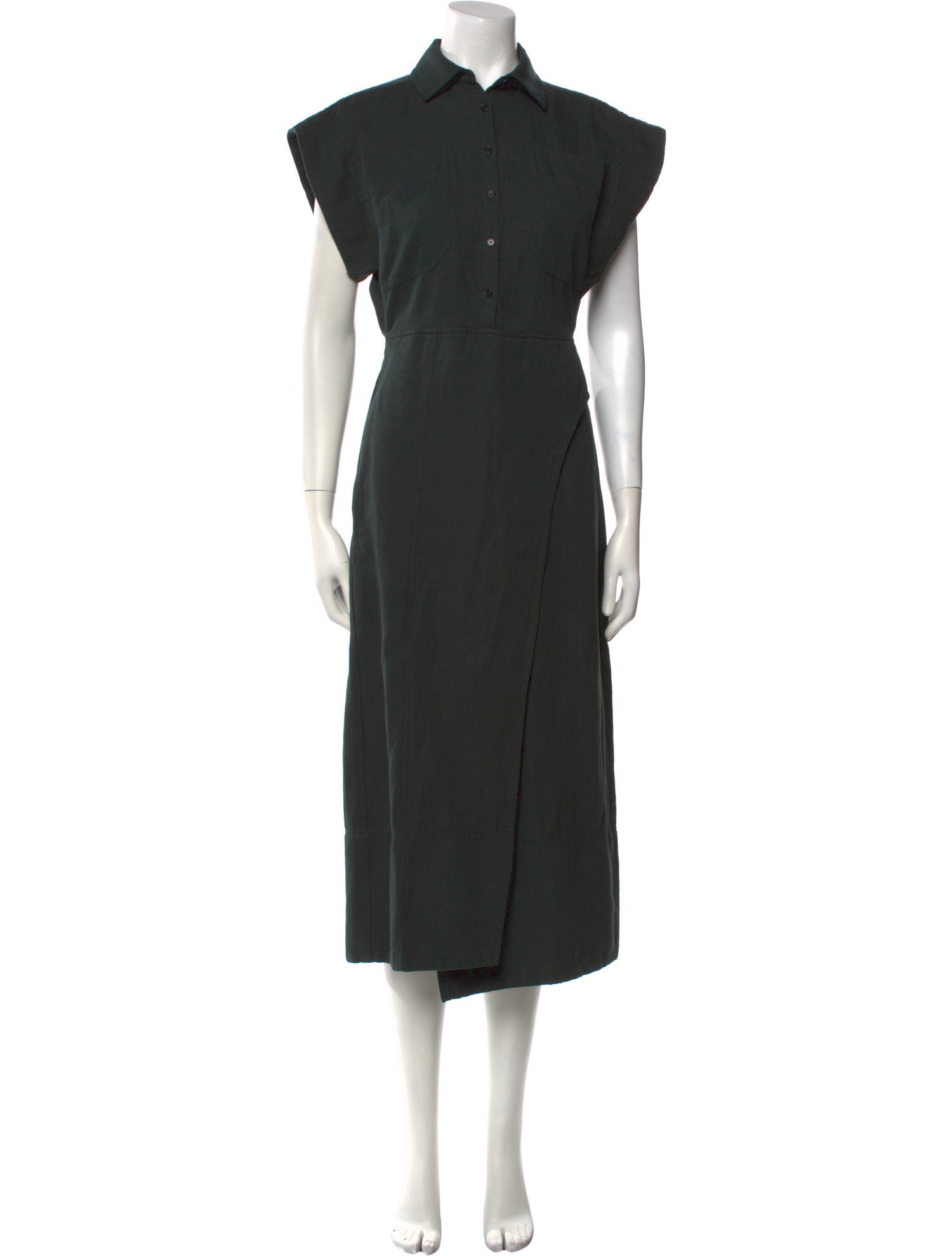 Apiece Apart Linen Midi Length Dress