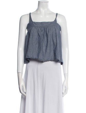 Apiece Apart Square Neckline Sleeveless Crop Top