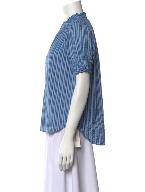 Apiece Apart Striped Mock Neck Blouse