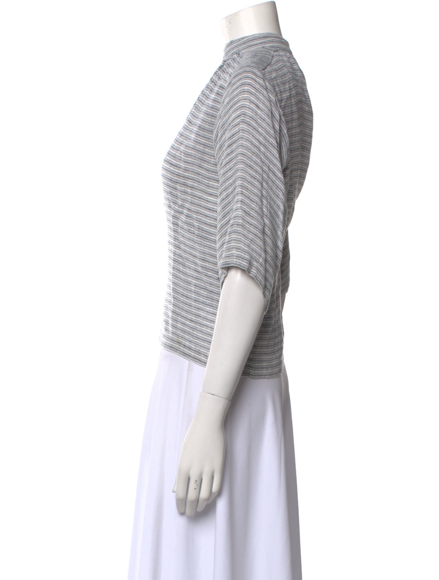 Apiece Apart Linen Striped Crop Top