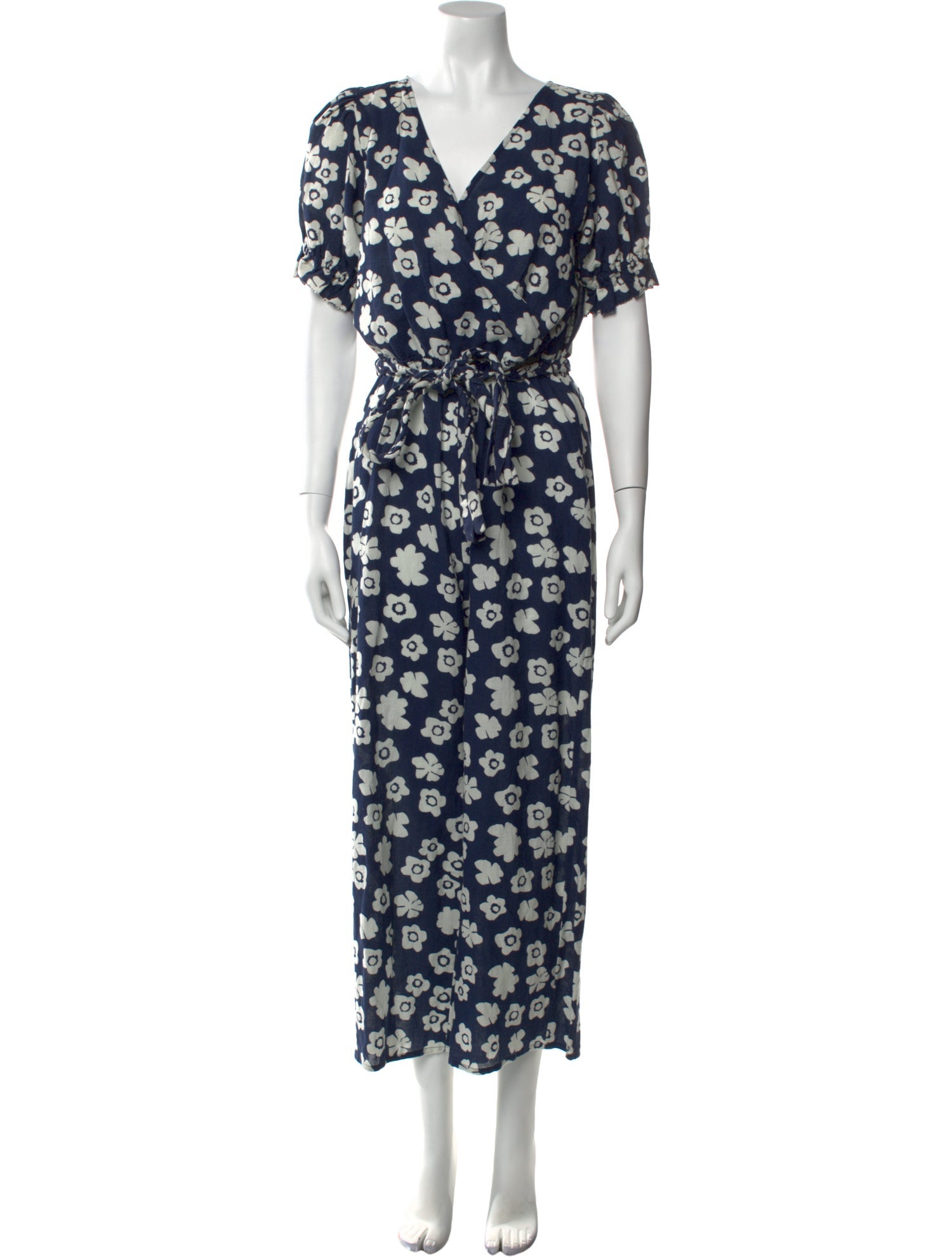 Apiece Apart Linen Floral Print Jumpsuit