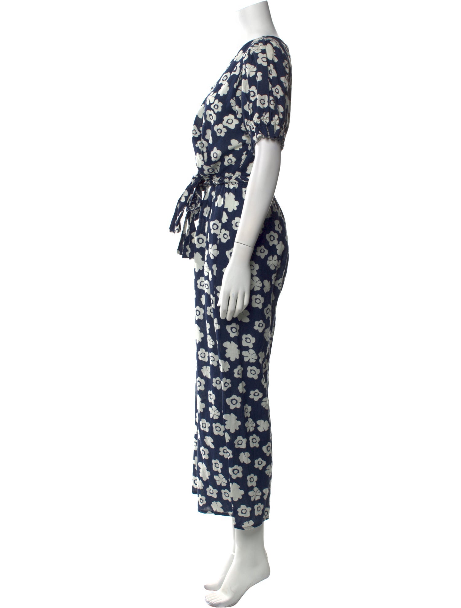 Apiece Apart Linen Floral Print Jumpsuit