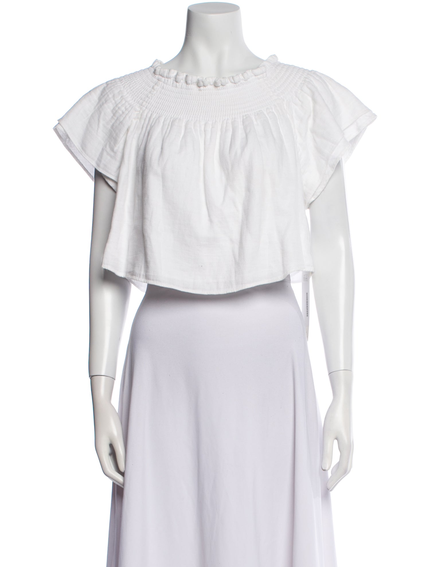 Apiece Apart Off-The-Shoulder Short Sleeve Crop Top