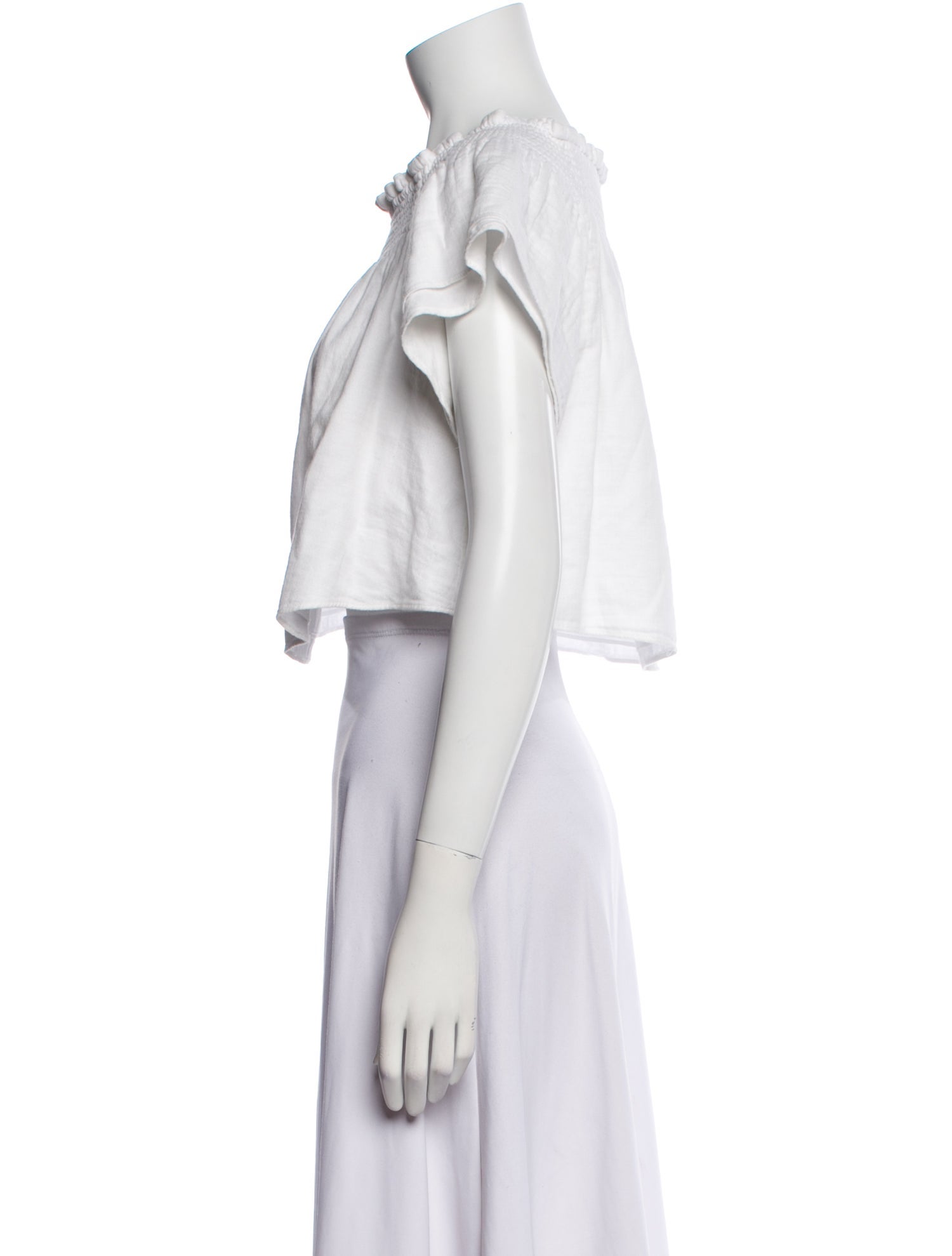 Apiece Apart Off-The-Shoulder Short Sleeve Crop Top