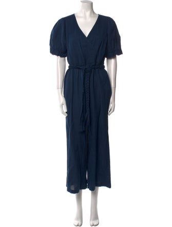Apiece Apart Linen V-Neck Jumpsuit