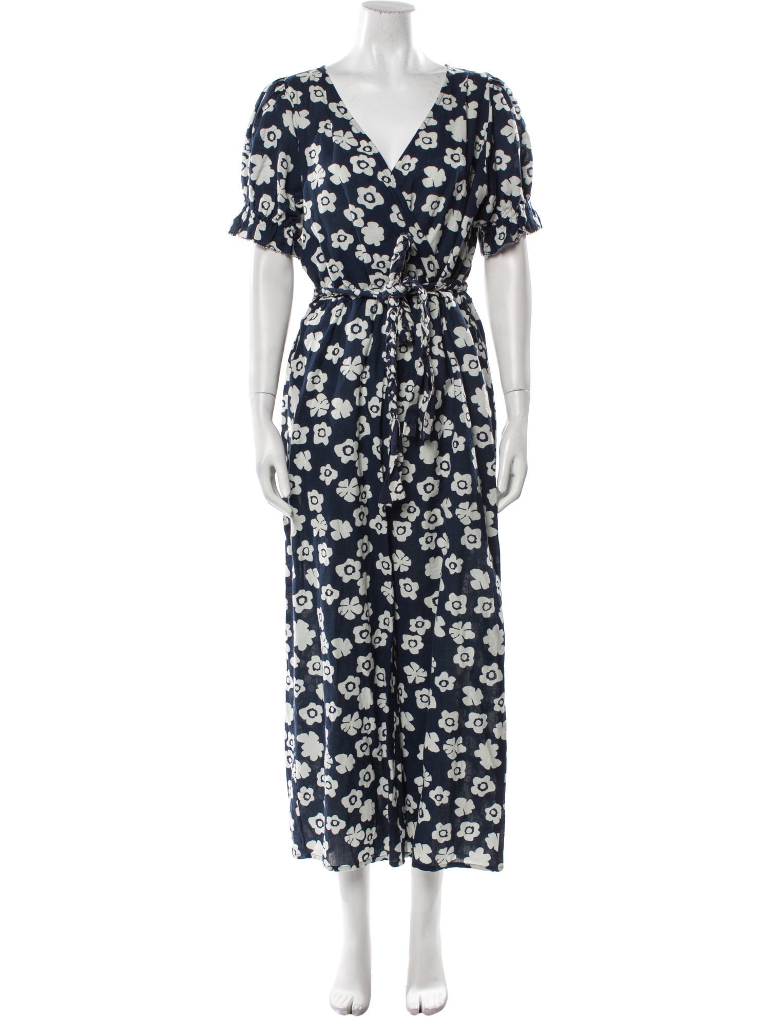 Apiece Apart Linen Floral Print Jumpsuit