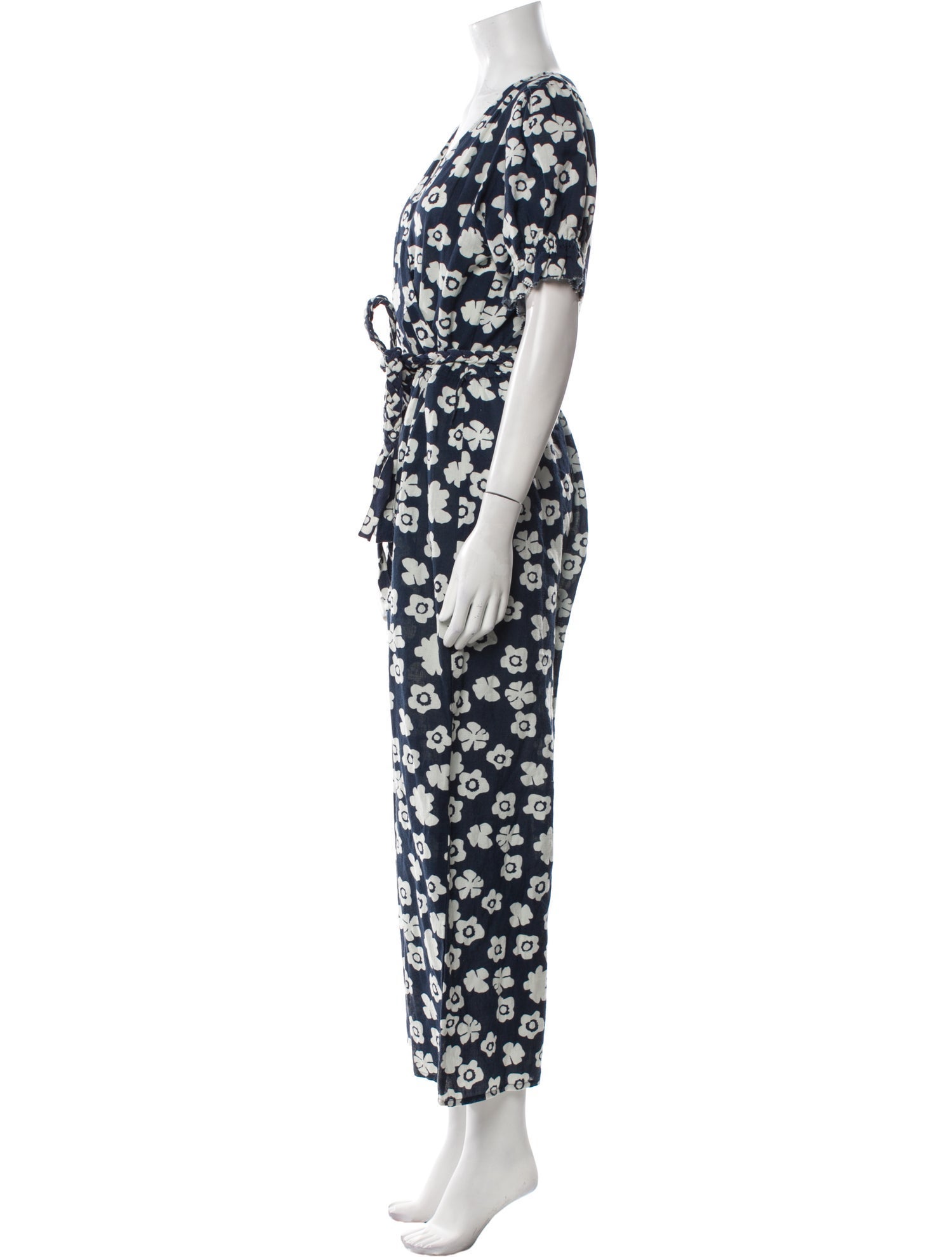 Apiece Apart Linen Floral Print Jumpsuit