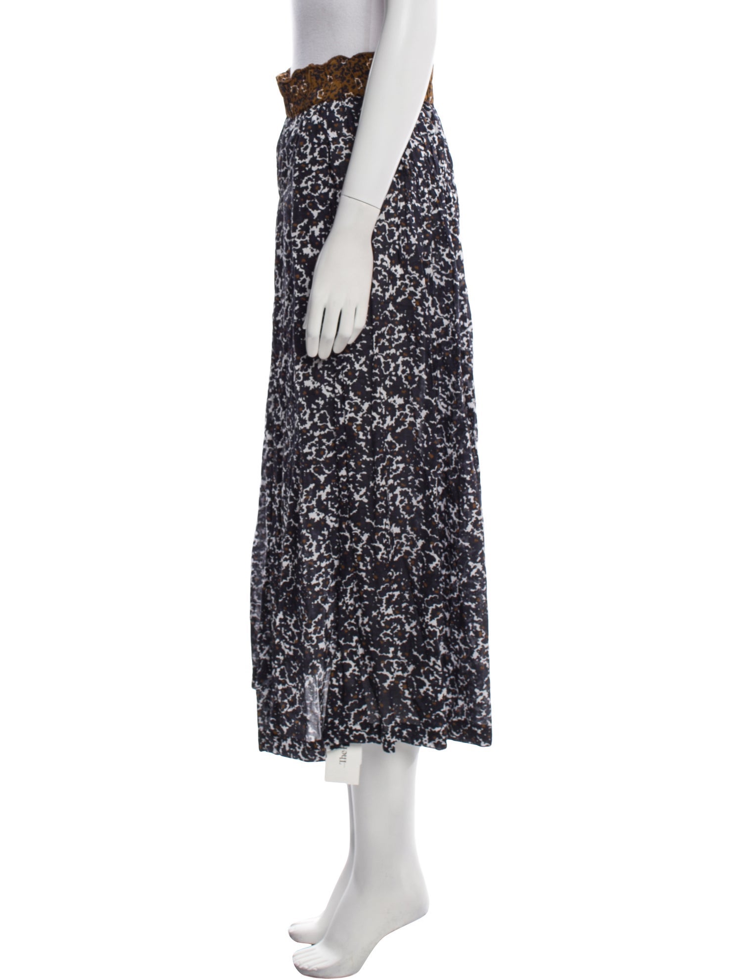 Apiece Apart Floral Print Midi Length Skirt