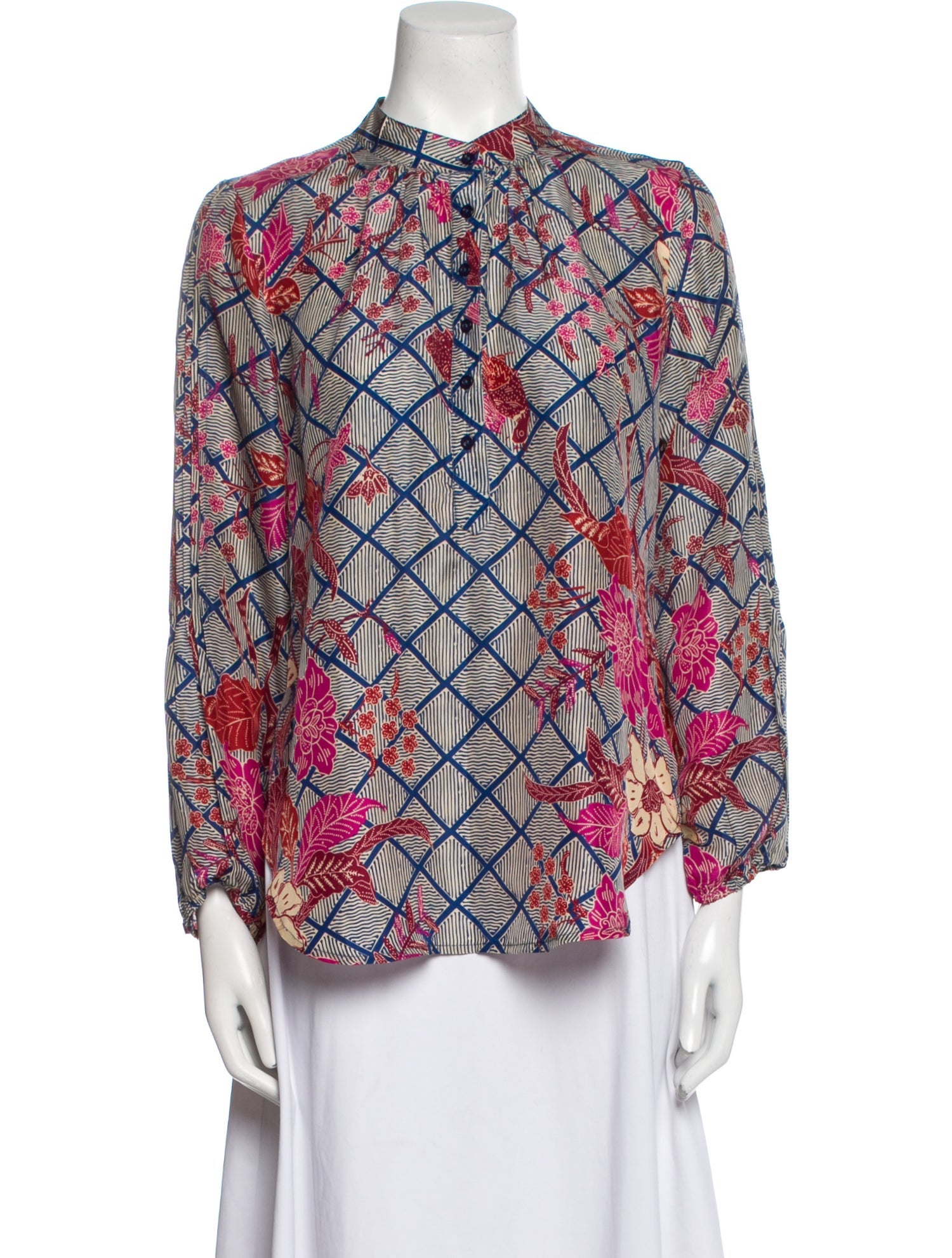 Apiece Apart Silk Printed Blouse