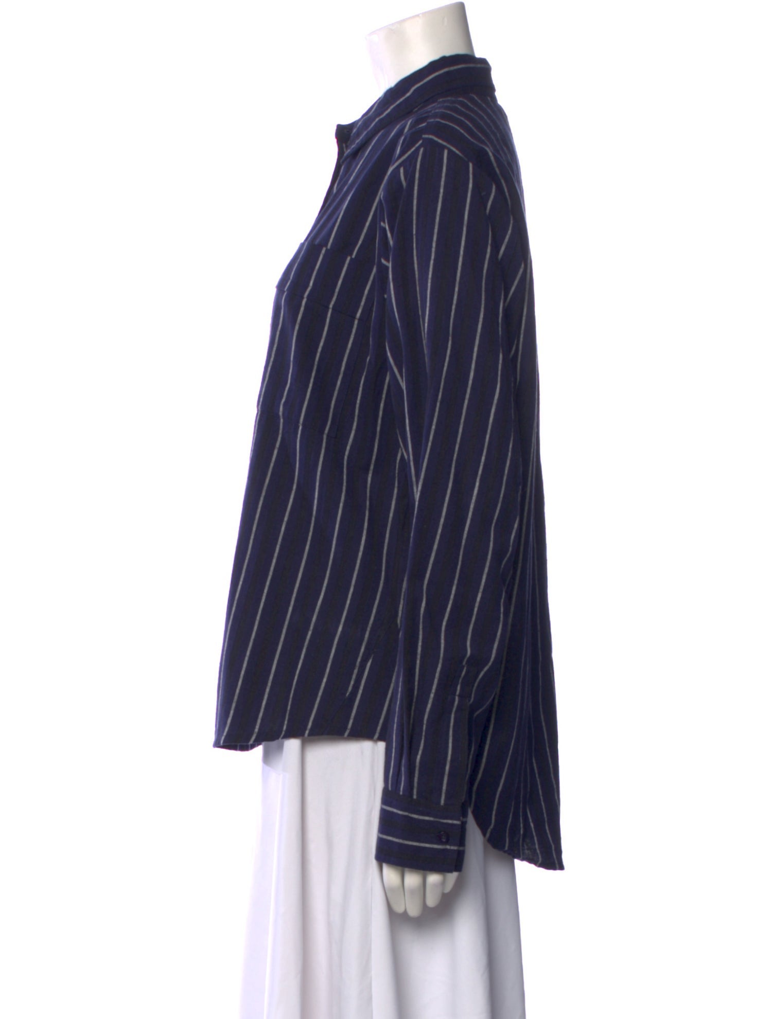 Apiece Apart Striped Long Sleeve Button-Up Top