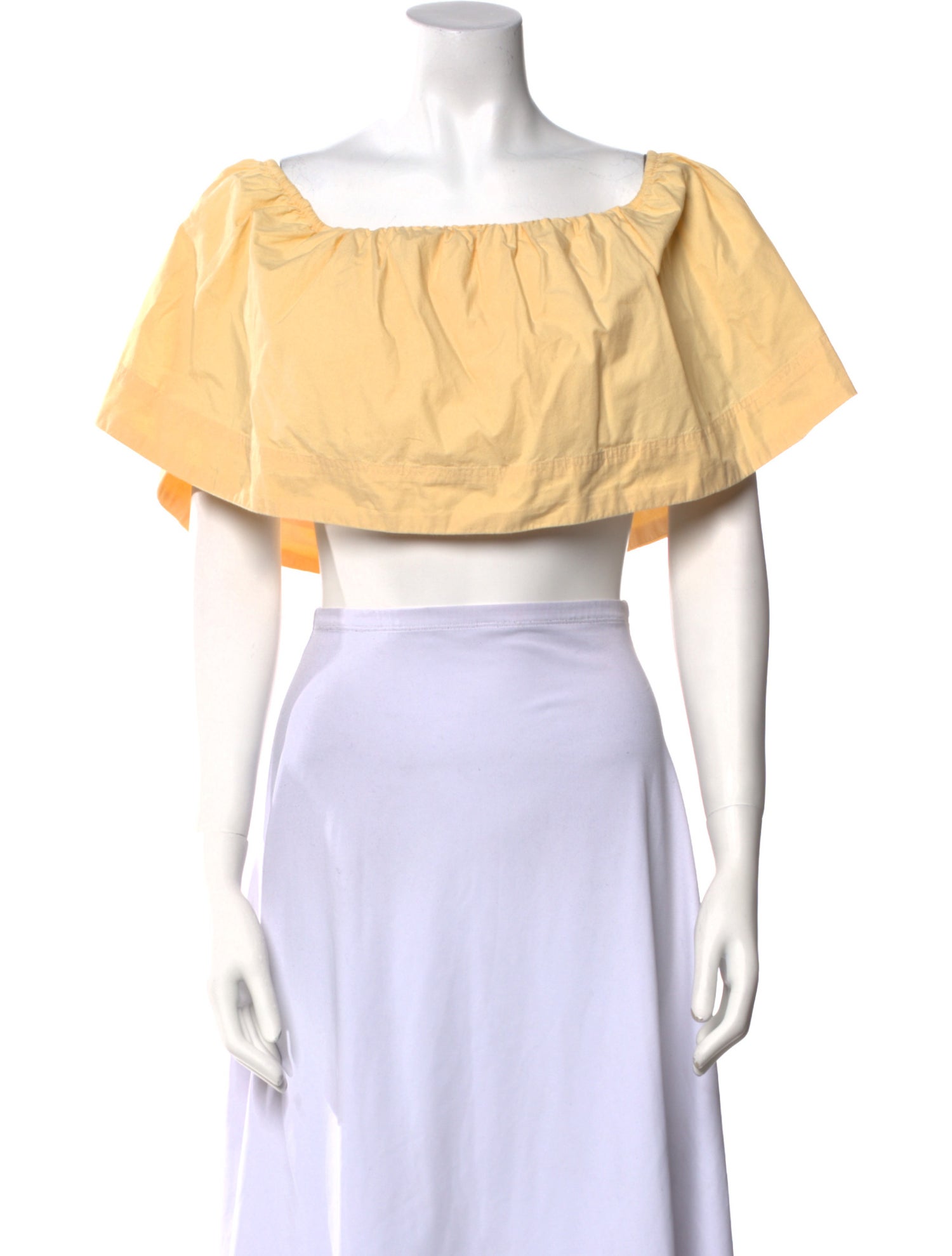 Apiece Apart Off-The-Shoulder Short Sleeve Crop Top