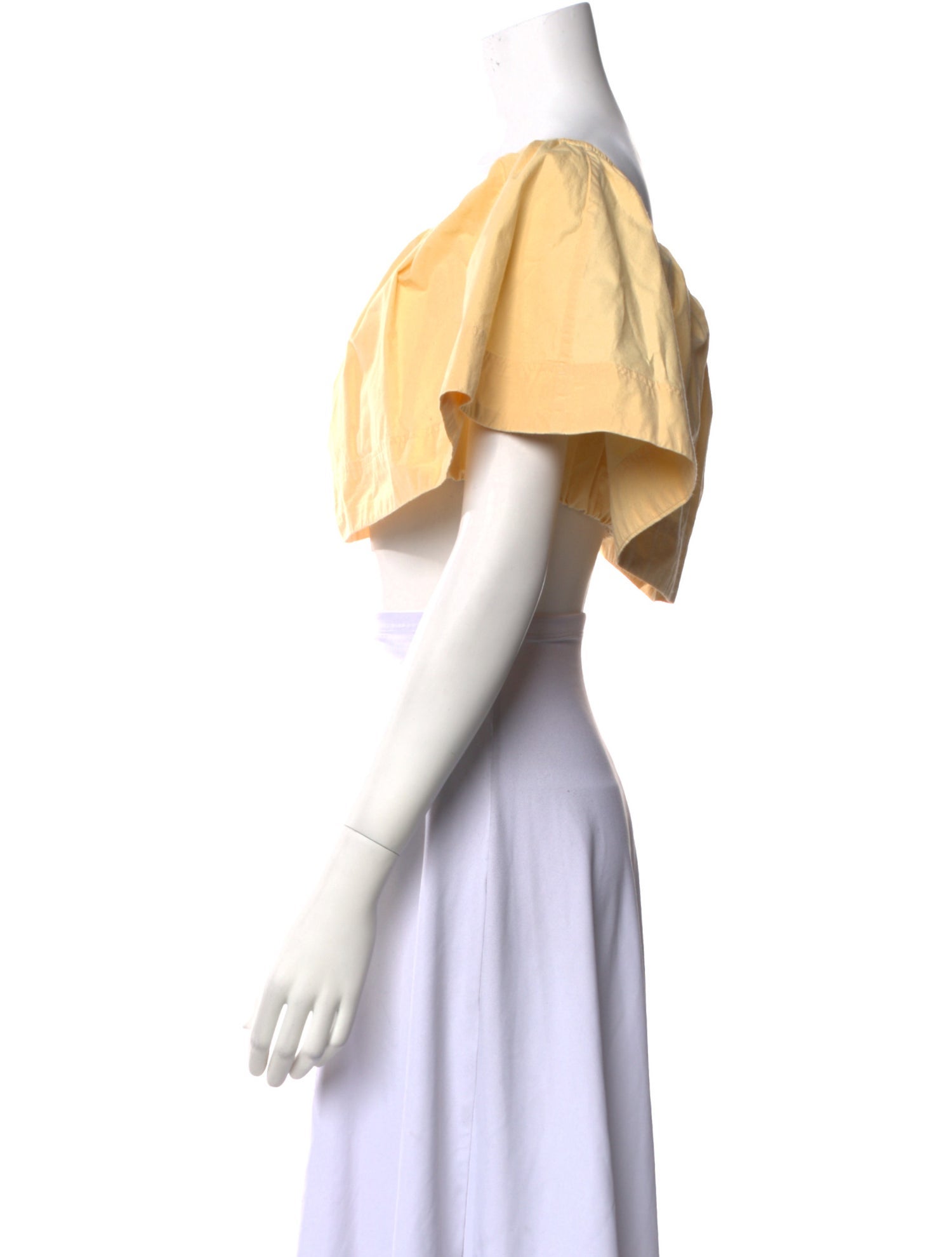 Apiece Apart Off-The-Shoulder Short Sleeve Crop Top