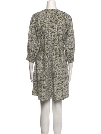 Apiece Apart Floral Print Knee-Length Dress