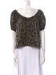 Apiece Apart Animal Print Scoop Neck Blouse