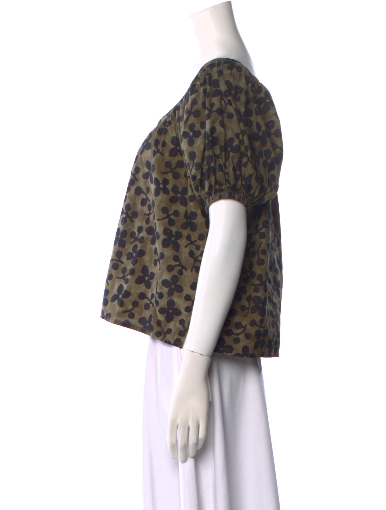 Apiece Apart Animal Print Scoop Neck Blouse
