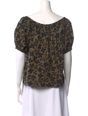 Apiece Apart Animal Print Scoop Neck Blouse