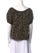 Apiece Apart Animal Print Scoop Neck Blouse