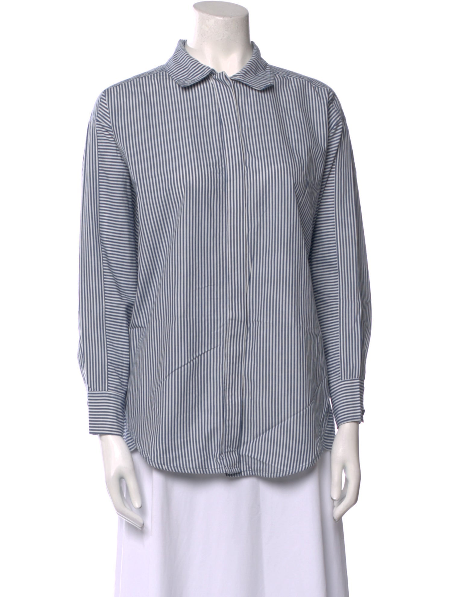 Apiece Apart Striped Long Sleeve Button-Up Top