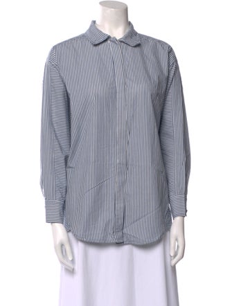Apiece Apart Striped Long Sleeve Button-Up Top