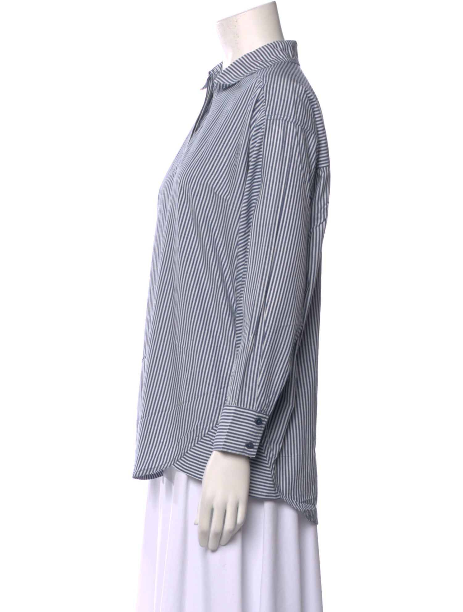 Apiece Apart Striped Long Sleeve Button-Up Top