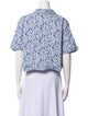 Apiece Apart Floral Print Short Sleeve Crop Top