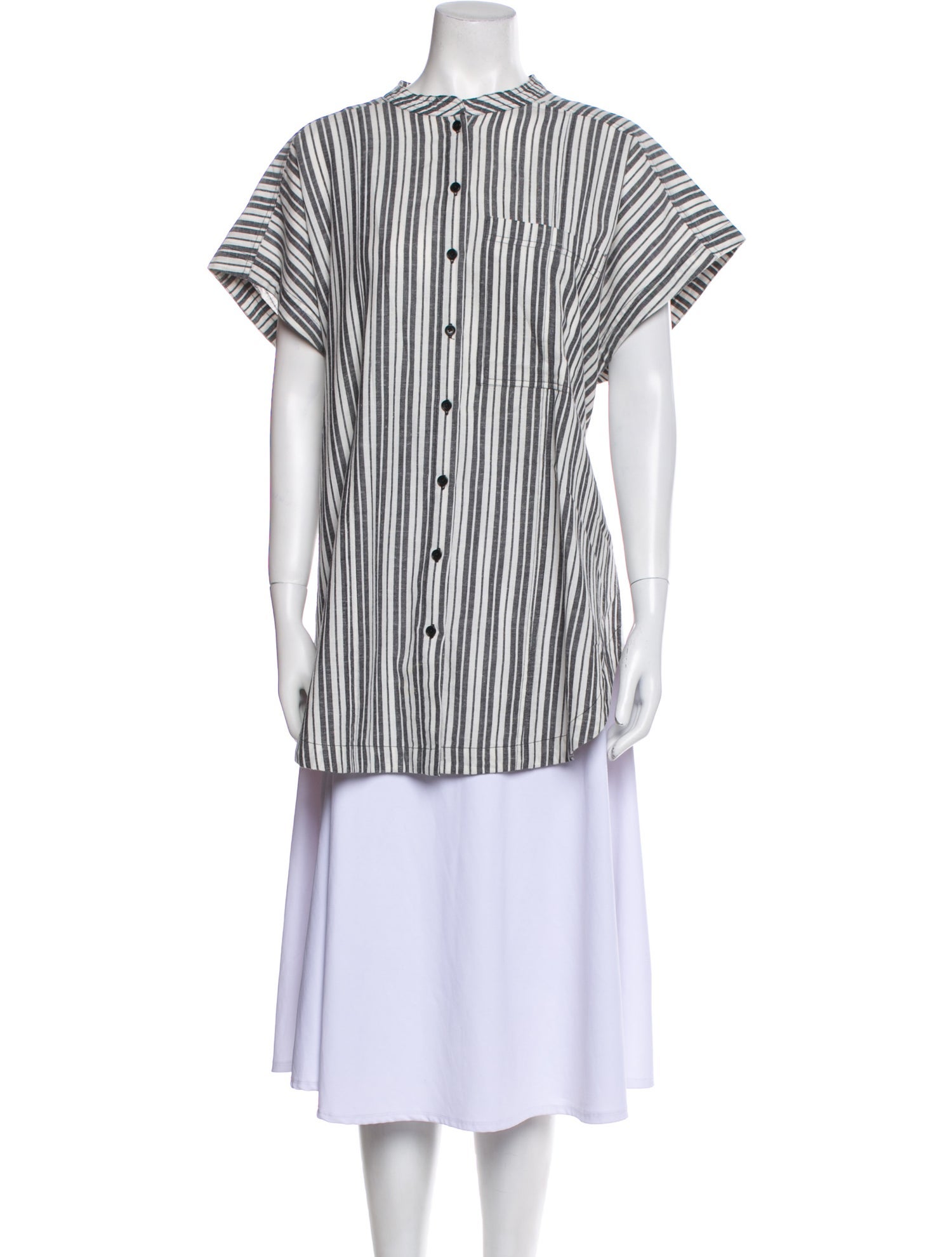 Apiece Apart Striped Mock Neck Tunic