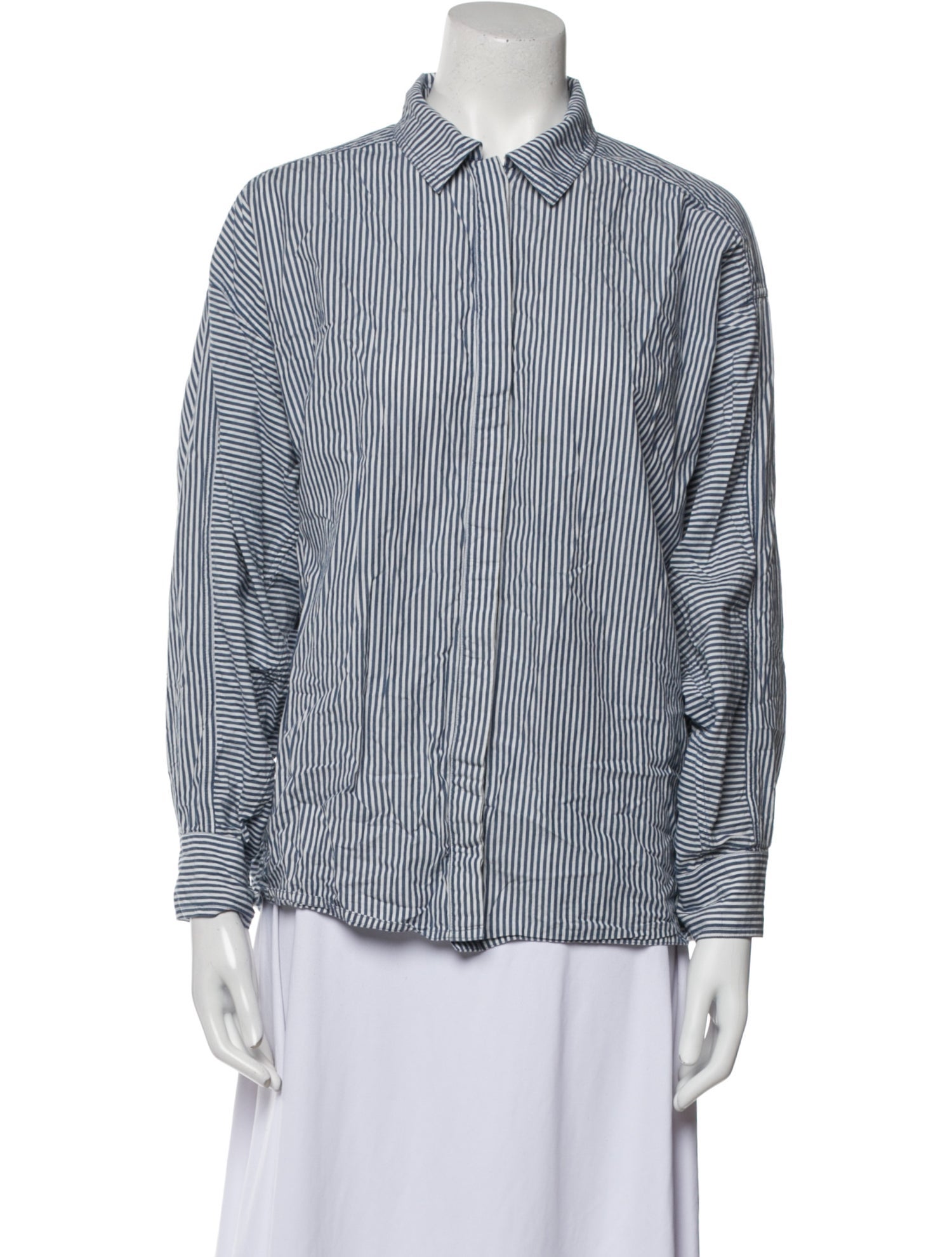 Apiece Apart Striped Long Sleeve Button-Up Top